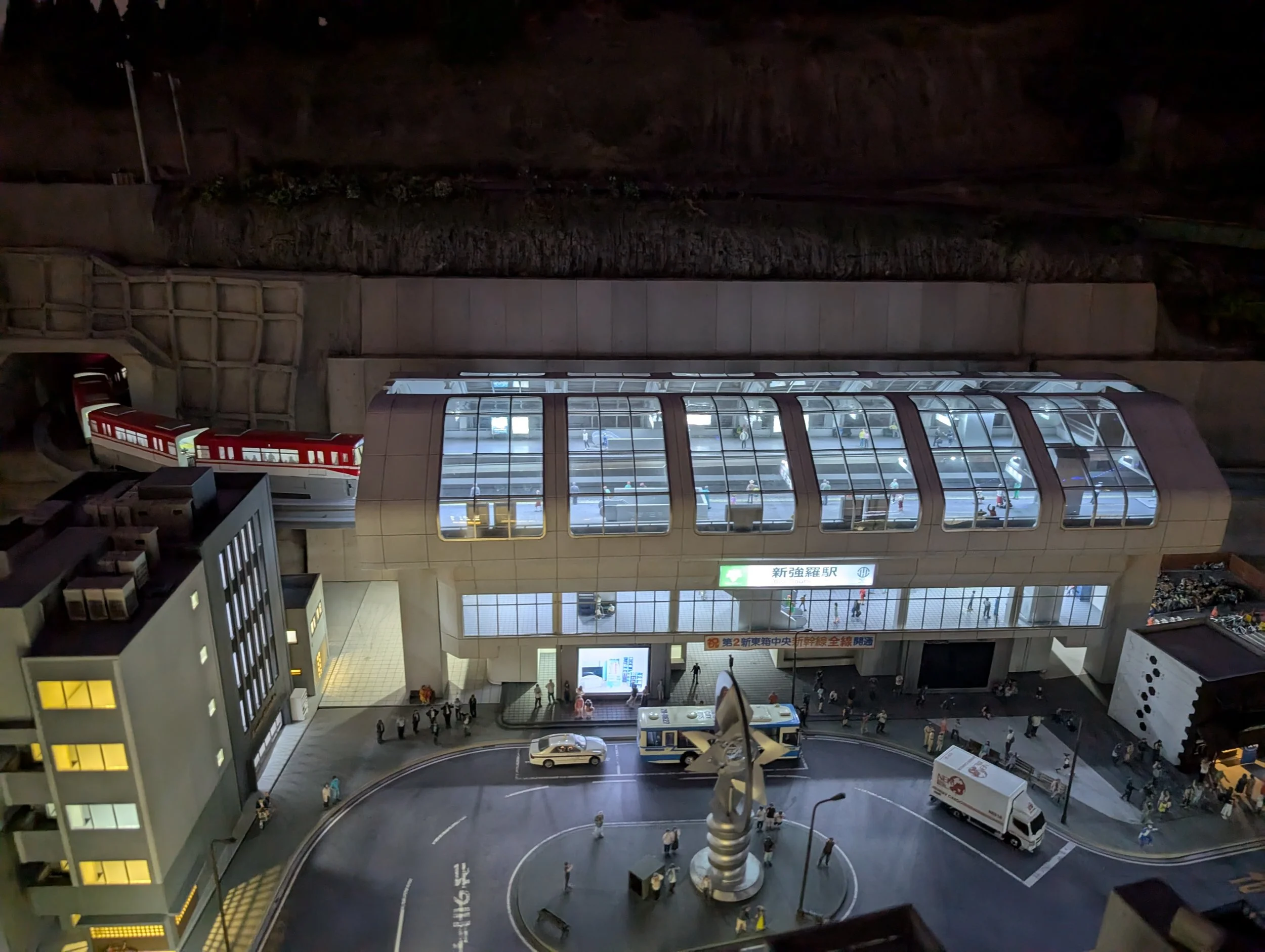 A close view of miniature city scenery at the museum.